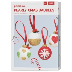 DIY-kit Pearly Xmas Baubles – lav smukke julekugler med perleler