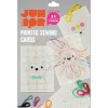 DIY-kit Sykort til børn – 4 sjove motiver, 9×8 m broderitråd og plastnål