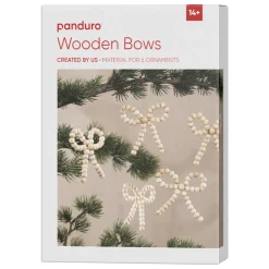 DIY-Kit Wooden Bows, skab 6 stk. smukke juletræssløjfer i træ