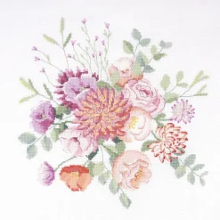 DMC Broderikit Vintage Bouquet – alt til at brodere et smukt blomstermotiv, 28,5×28,2 cm