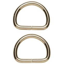 D-ring 2-pak – 34×28 mm, guldfarvet. Maks. rembredde 30 mm