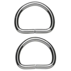 D-ring 2-pak – 34×28 mm, sølvfarvet. Maks. rembredde 30 mm