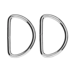 D-ring 2-pak – 42×30 mm, sølvfarvet. Maks. rembredde 45 mm