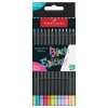 Faber-Castell Black Edition Neon & Pastel voksbaserede farveblyanter 12-pak