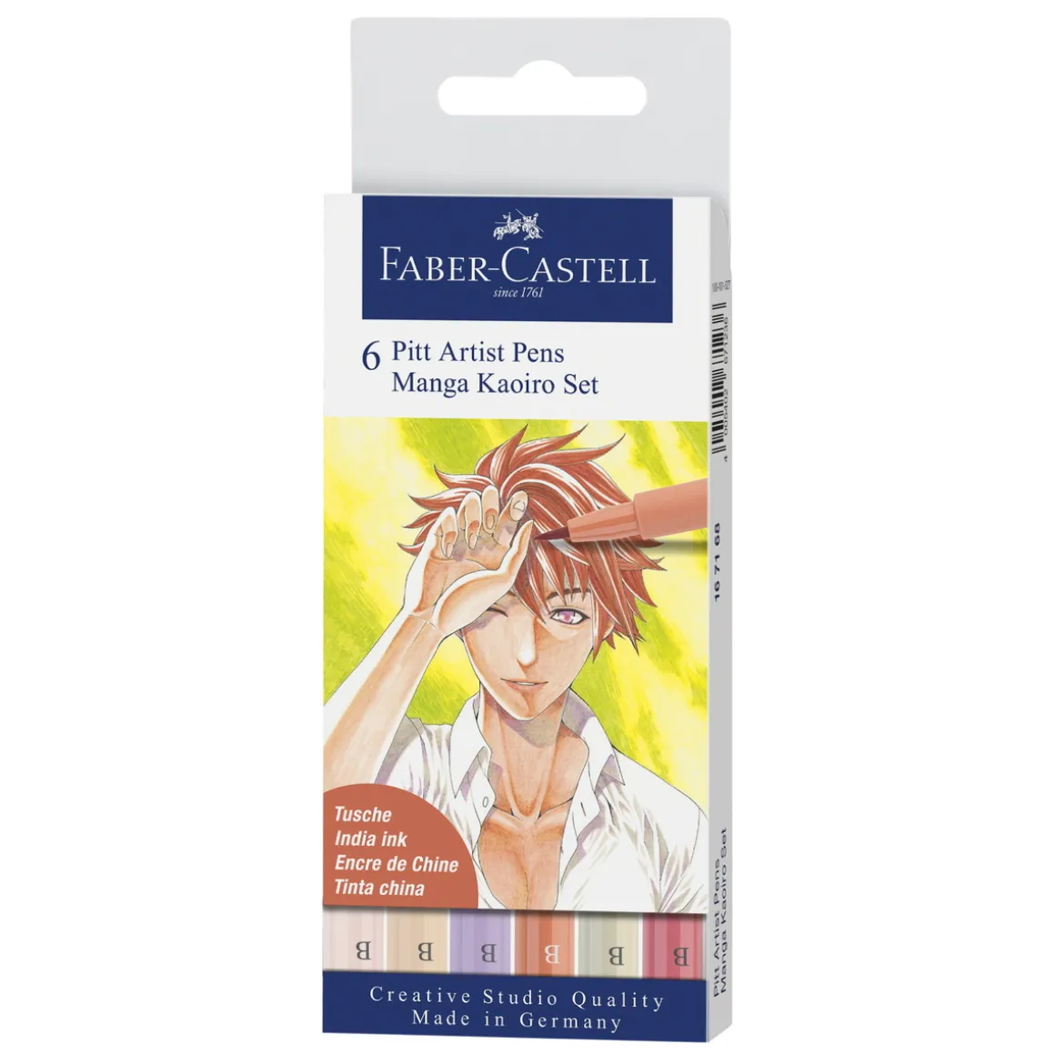 Faber-Castell PITT artist pens Manga Kaoiro set – 6 stk. penne med penselspids