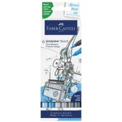Faber-Castell Sketch Marker Product Design, 6 tuschpenne med dobbeltspids