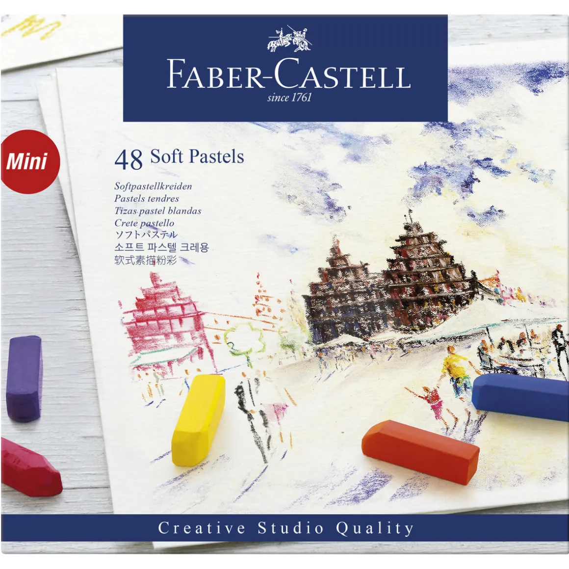 Faber-Castell Soft Pastels Mini, sæt med 48 bløde pastelkridt