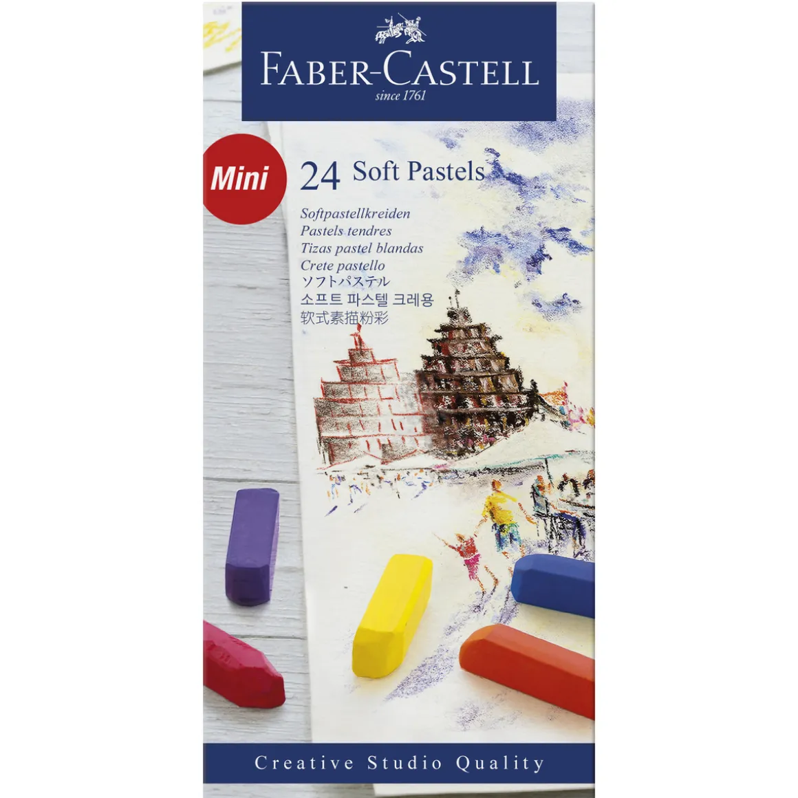 Faber-Castell Soft Pastels Mini, sæt med 24 bløde pastelkridt