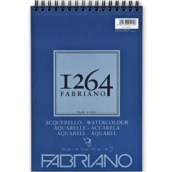 Fabriano akvarelblok F-1264 A4 (210×297 mm), 30 ark, gramvægt 300.