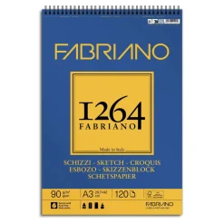 Fabriano spiralbundet skitseblok F-1264 A3 (297×420 mm), 120 ark, 90 g/m²