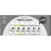Fabric Paint set 6×50 ml, tekstilfarver i pastelfarver til lyst stof