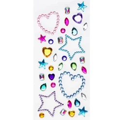 Face Jewels Happy Diamonds – 34 store og små ansigtssmykker, hjerter og stjerner