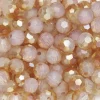 95 facetslebne glasperler på snor, 4 mm i diameter – guld