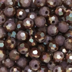 95 facetslebne glasperler på snor, 4 mm i diameter – lilla