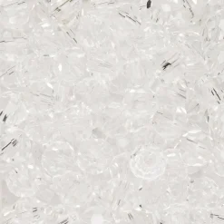 95 facetslebne glasperler på snor, 4 mm i diameter – krystal/transparente