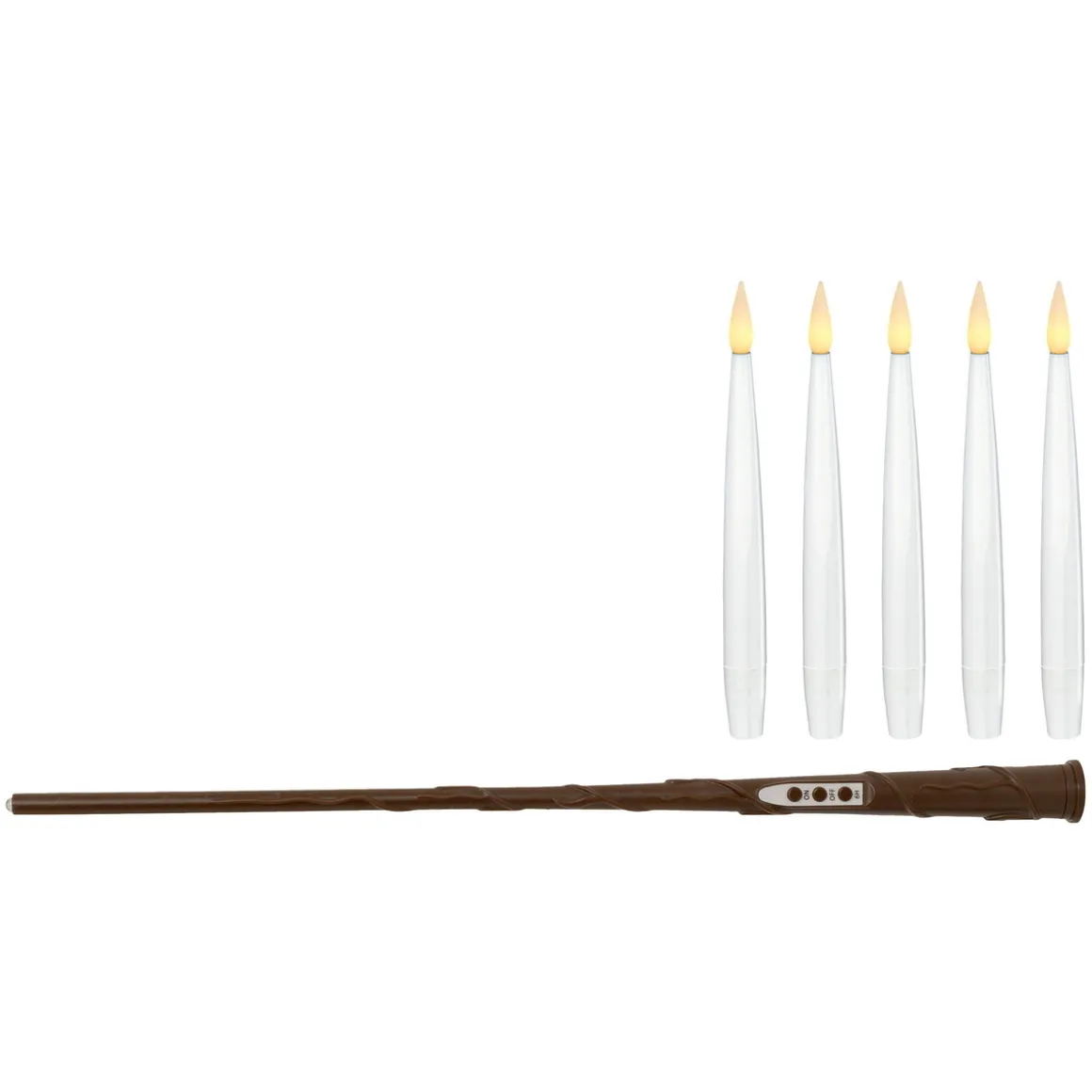 Fem svævende lys med LED-lamper, længde 15,5 cm + fjernbetjening