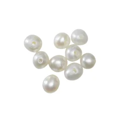 Ferskvandsperler kulturperler 50 stk. 3 mm store, 0,6 mm huldiameter