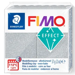 Fimo effect glitter modeller 57 g – silver 812