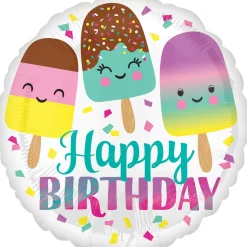 Folieballon Ø45 cm – is med teksten Happy Birthday