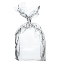 Folieret gavepose stor, transparent 10 stk. Mål: 10×10×30 cm