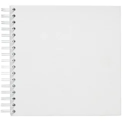 Fotoalbum med spiralryg, 22×22 cm, hvid, 25 hvide ark, 225 g/m²