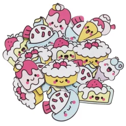Funky Foam Kawaii og nuttet mad, 60 stk. selvklæbende mosgummi. 20-40×40 mm