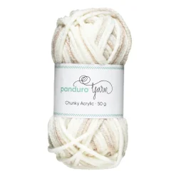 Garn Chunky Acrylic 50 g white to beige multi
