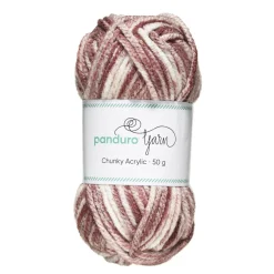 Garn Chunky Acrylic 50 g white to brown multi