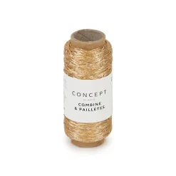 Garn Combine & Pailettes 25 g guld