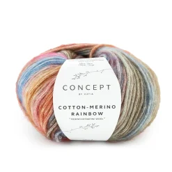 Garn Cotton Merino rainbow 50g rød