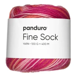 Garn Fine Sock 100 g rosa og røde nuancer