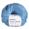 Garn Fluffy Glitter 50 g blå