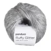 Garn Fluffy Glitter 50 g grå