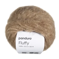 Garn Fluffy 50 g mørk beige
