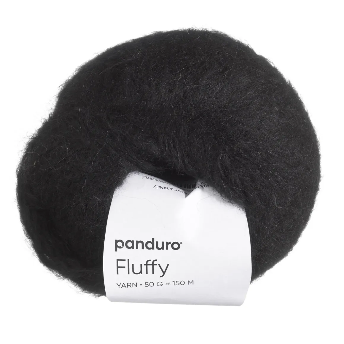 Garn Fluffy 50 g sort