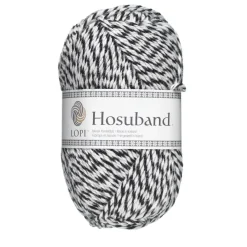Garn Istex Hosuband 100 g hvid/sort – White-black 0000