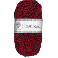Garn Istex Hosuband 100 g rød/sort – Red-black 0225