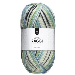 Garn Järbo Bambu Raggi 50 g grønmeleret – 17208 Peacock print
