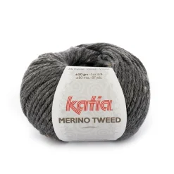 Garn Katia Merino Tweed 50 g mørkegrå – 308 Dark grey