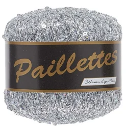 Garn Lammy Paillettes 25g sølv 401