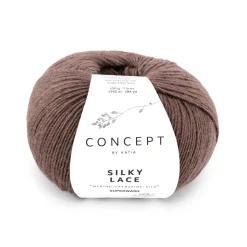 Garn Silky Lace 50 g brun