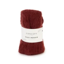 Garn Silky mohair 25 g vinrød