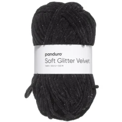 Garn Soft Glitter Velvet 100 g sort