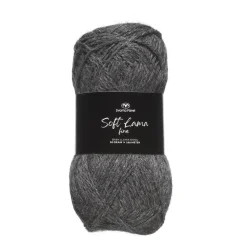 Garn Soft Lama Fine 50 g mørkegrå – Lava stone grey 908