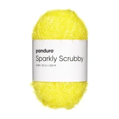 Garn Sparkly Scrubby 50 g gul