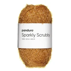 Garn Sparkly Scrubby 50 g lysebrun
