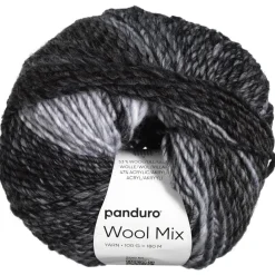 Garn Wool Mix 100 g grå sort