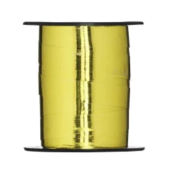 Gavebånd 25 meter på rulle, 1 cm bredt – guld metallic