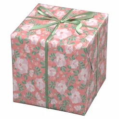 Gavepapir på rulle 10 m×57 cm – rosa blomsterhav