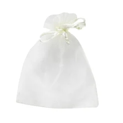 Gaveposer af organza 10-pak, transparent creme 9×11,5 cm
